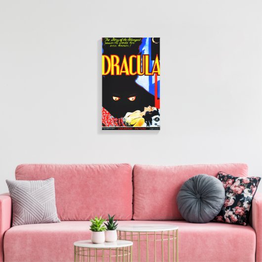 Klassieke '1931' DRACULA Canvas Print (Insitu (Woonkamer))