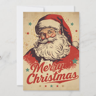 Klassieke 1950 Retro Kerstman Prettig Kerstfeest Feestdagenkaart