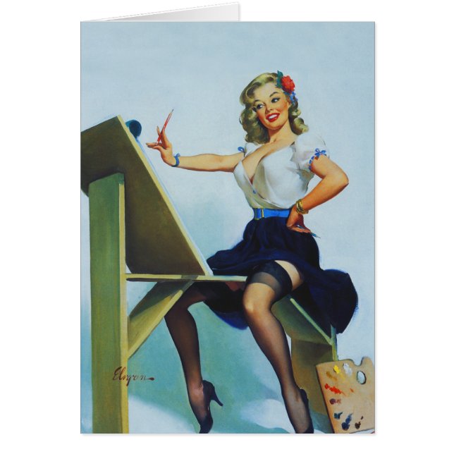 Klassieke 1950s pin-up-meisje (Voorkant)