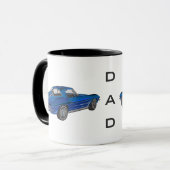 Klassieke 1963 Blue Corvette DAD Coffee Mok (Voorkant links)