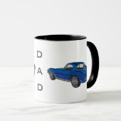 Klassieke 1963 Blue Corvette DAD Coffee Mok (Voorkant rechts)