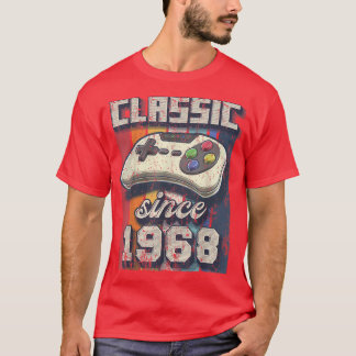 Klassieke 1968 54th Birthday Retro Video Game Cont T-shirt