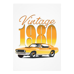 Klassieke 1980 Retro Auto Foto Afdruk