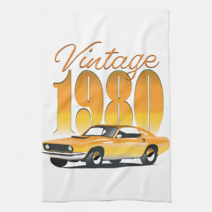 Klassieke 1980 Retro Auto Theedoek