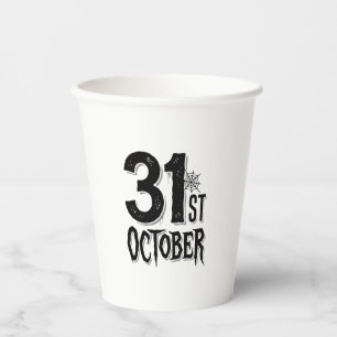 Klassieke 31 oktober Halloween typografie ontwerp_ Papieren Bekers