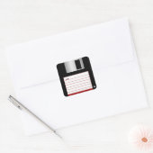 Klassieke 3,5-inch diskettestation (rood) vierkante sticker (Envelop)