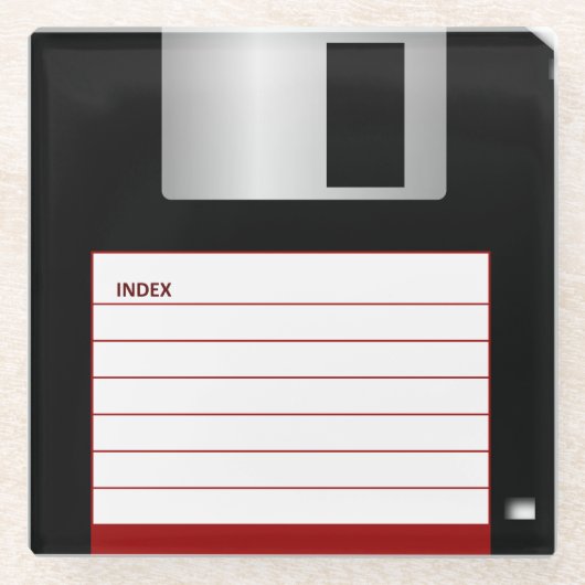 Klassieke 3,5-inch rode diskette Onderzetters (Voorkant)