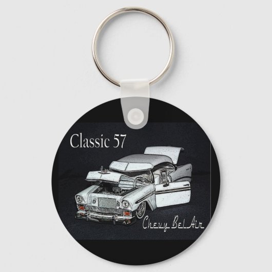 Klassieke 57 Chevy Bel Air Sleutelhanger (Voorkant)