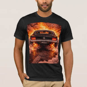 Klassieke 60s Fastback Spierauto Burnout T-shirt