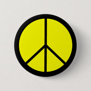 Klassieke 60s Groovy Peace Symbol Ronde Button 5,7 Cm
