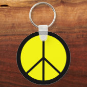 Klassieke 60s Groovy Peace Symbol Sleutelhanger (Voorkant)