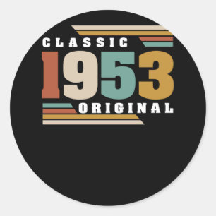 Klassieke 69e verjaardag 69 jaar oud 1953 ronde sticker