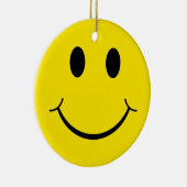 Klassieke 70's Gele Happy Face Keramisch Ornament (Rechts)