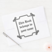 Klassieke, aangepaste bladwijzer zwart-wit vierkante sticker (Envelop)