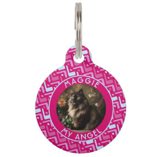 Klassieke aangepaste hondvader cadeau Chevron-patr Huisdierpenning