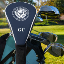 Klassieke Aangepaste Monogram Golf Headcover Navy