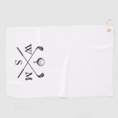Klassieke aangepaste monogram initiaal  golfhanddoek (Horizontaal)