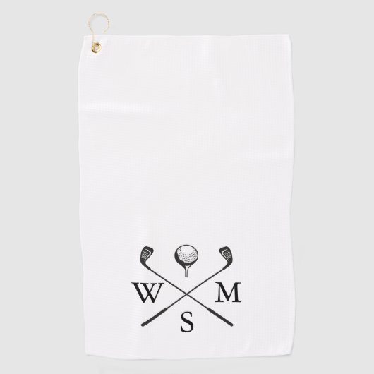 Klassieke aangepaste monogram initiaal  golfhanddoek (Voorkant)