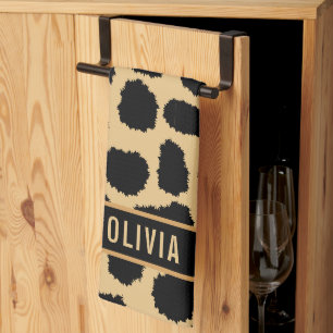 Klassieke aangepaste naam Cheetah Animal Print Pat Theedoek