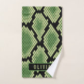 Klassieke aangepaste naam slangendierpringspatroon bad handdoek (Handdoek)