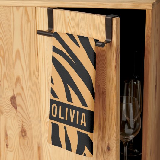 Klassieke aangepaste naam tijger - Dierenprinterpa Theedoek (Derde Gevouwen)