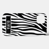 Klassieke aangepaste naam Zebra Dierlijk afdrukpat Case-Mate iPhone Case (Achterkant (horizontaal))