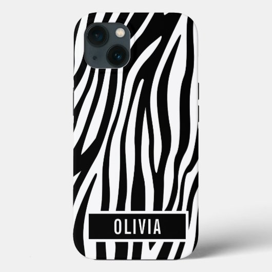 Klassieke aangepaste naam Zebra Dierlijk afdrukpat Case-Mate iPhone Case (Achterkant)