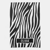 Klassieke aangepaste naam Zebra Dierlijk afdrukpat Theedoek (Verticaal)