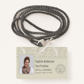 Klassieke aangepaste werknemer foto bedrijf QR cod Badge (Voorkant met draagriem)