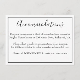 Klassieke accommodaties informatiekaartje