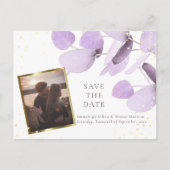 Klassieke ader Eucalyptus Glitter sparen de datum Aankondigingskaart (Voorkant)