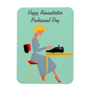 Klassieke Administratieve Assistent – Retro Kantoo Magneet