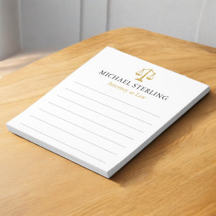 Klassieke advocaat Weegschaal van de gerechtigheid Notitieblok