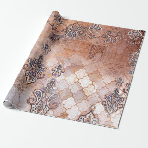 Klassieke  afdruk met patchwork, paisley elem cadeaupapier