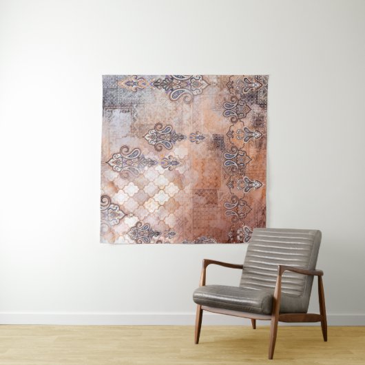 Klassieke afdruk met patchwork, paisley elem wandkleed (In Situ (horizontaal))