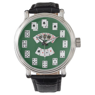 Klassieke afspeelkaart horloge