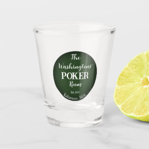 Klassieke afspeelkaartjes, porkerkamer, bril shot glas