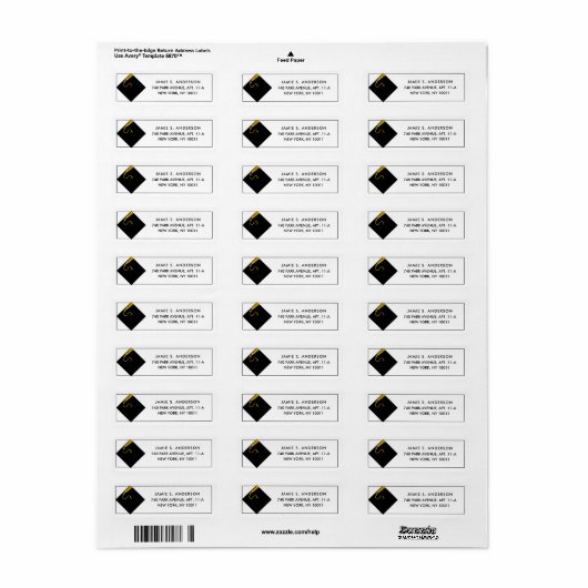 Klassieke Afstuderen Return Address Labels (Full Sheet)
