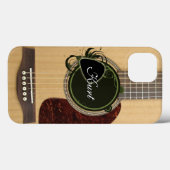 Klassieke akoestische gitaar met aangepaste monogr Case-Mate iPhone case (Achterkant (horizontaal))