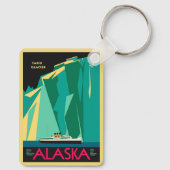 Klassieke Alaska Reisposter Kunst, Taku Gletsjer Sleutelhanger (Achterkant)