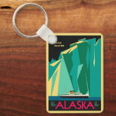 Klassieke Alaska Reisposter Kunst, Taku Gletsjer Sleutelhanger (Voorkant)