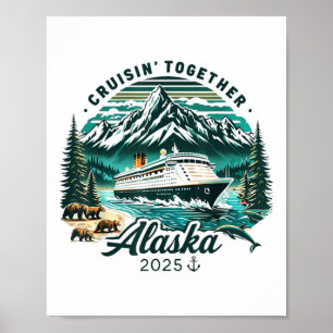 Klassieke Alaskaanse Cruise Avontuur 2025 Retro Fa Poster