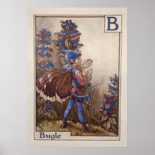 Klassieke Alfabet Muur Kunst met Feeën – "B is voo Poster