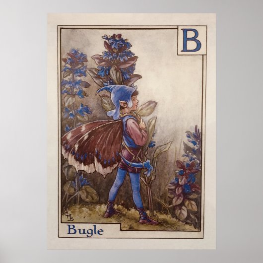 Klassieke Alfabet Muur Kunst met Feeën – "B is voo Poster (Voorkant)