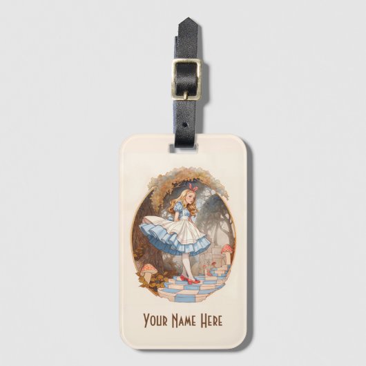 Klassieke Alice in Wonderland Bagagelabel (Voorkant (verticaal))
