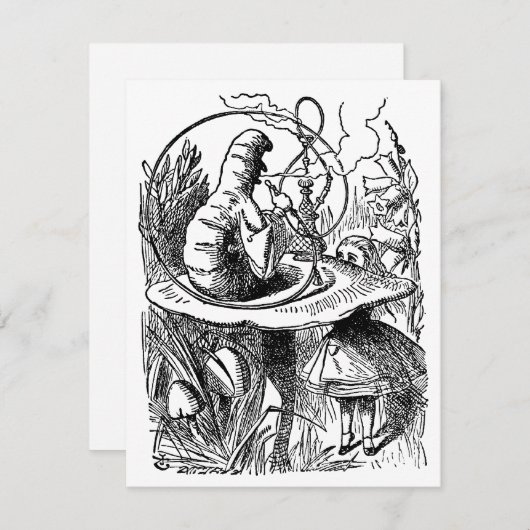 Klassieke Alice in Wonderland Hookah Rups Kaart (Voorkant / Achterkant)