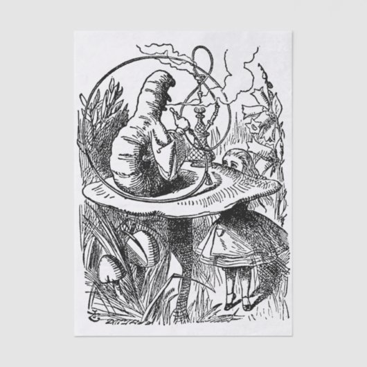 Klassieke Alice in Wonderland Hookah Rups Tissuepapier (Voorkant)