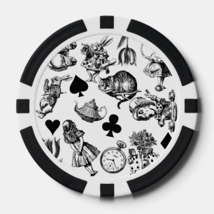 Klassieke Alice in Wonderland-personages Poker Chips