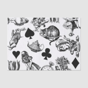 Klassieke Alice in Wonderland-personages Tissuepapier