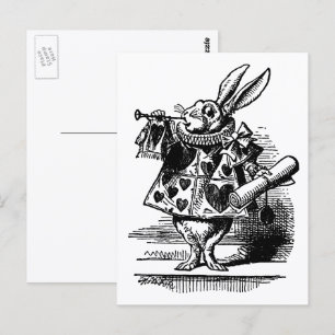 Klassieke Alice in Wonderland Witte Konijn als her Briefkaart